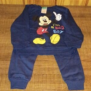 Disney Baby 3T Boys Mickey Mouse Blue Outfit Set Sweatshirt Pants